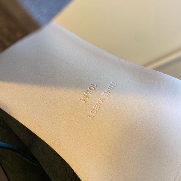 2 FOR $20 Nine West Pinsento Black Suede Leather Lace Up Back Peep Toe Booties - Picture 6 of 7